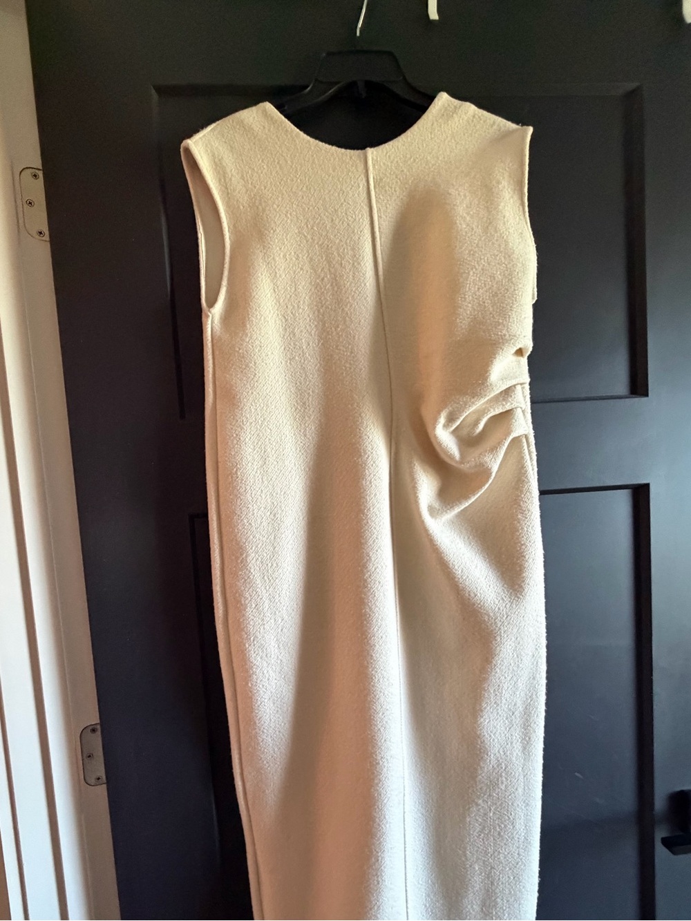 Zara Cream Sleeveless Midi Dress with Side Detail
